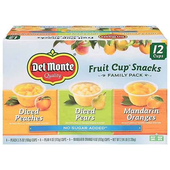 Is it Milk Free? Del Monte Fruit Cup Snacks Diced Peaches Diced Pears Mandarin Oranges