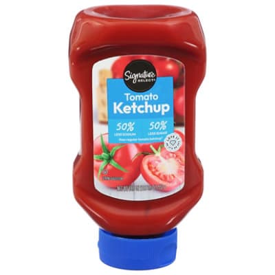 Signature Select Ketchup Tomato 50% Less Sodium 50% Less Sugar
