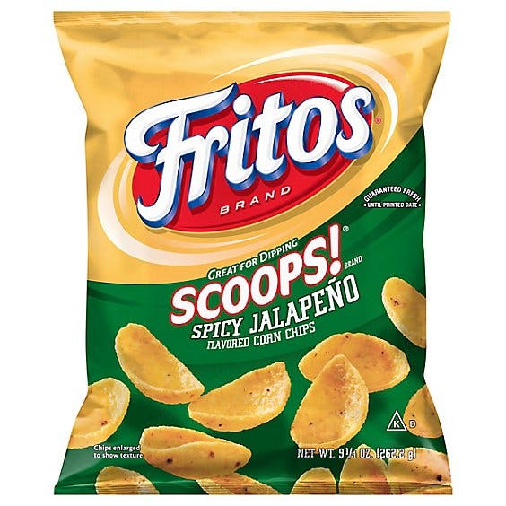 Is it Milk Free? Fritos Scoops! Corn Chips Spicy Jalapeno