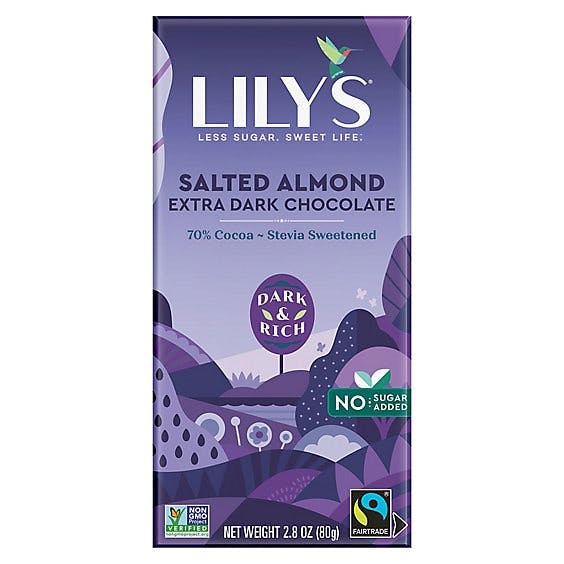 Is it Pescatarian? Lily's Sweets Salted Almond 70% Dark Chocolate