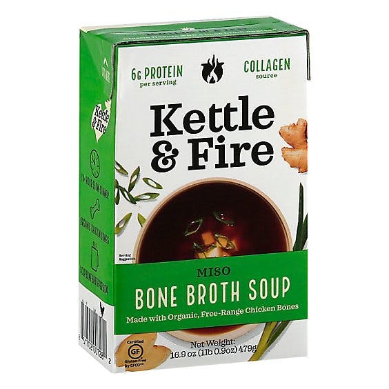 Is it Milk Free? Kettle & Fire Bone Broth Soup, Miso With Chicken