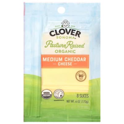 Clover Sonoma Cheese, Organic, Medium White Cheddar