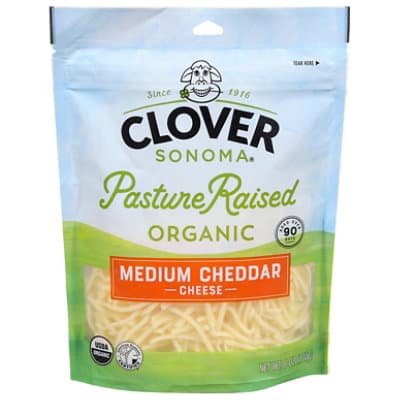 Clover Sonoma Cheese, Medium White Cheddar, Organic