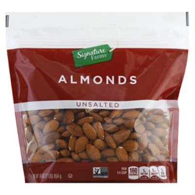 Signature Select/Farms Unsalted Raw Almonds
