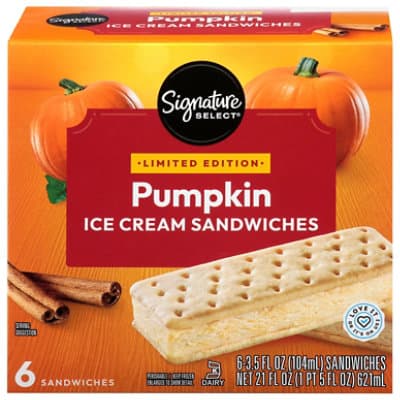 Signature Select Ice Cream Sandwiches Pumpkin
