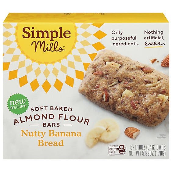 Is it Dairy Free? Simple Mills Nutty Banana Bread Soft Baked Almond Flour Bars