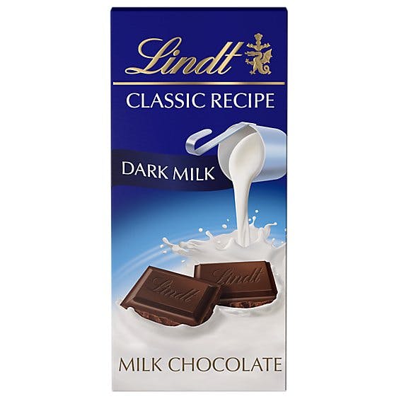 Is it Vegan? Lindt Classic Recipe Chocolate Bar Dark Milk Chocolate 45% Cocoa