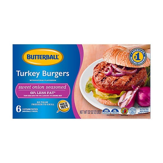 Butterball Sweet Onion Turkey Burgers, Patties