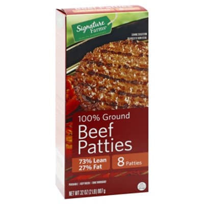 Signature Farms Beef Patties Ground 73%Lean