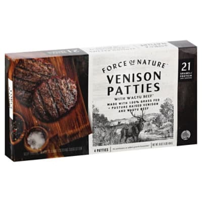 Force Of Nature Venison Patties, Wagyu Beef