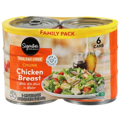 Signature Select Chicken Breast Chunk In Water Family Pk