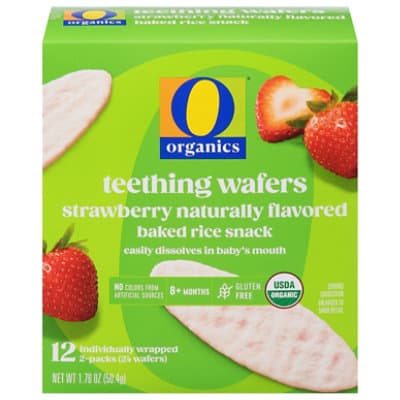 O Organics Teething Wafer Strawberry Rice Snack