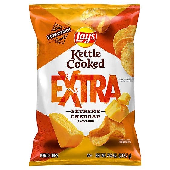 Lay's Kettle Cooked Extra Extreme Cheddar Flavored Potato Chips