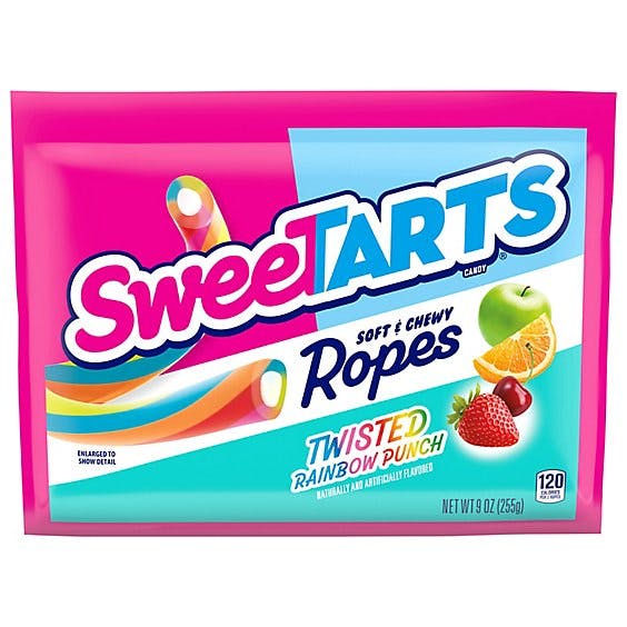 Sweetarts Soft & Chewy Ropes Twisted Rainbow Punch Candy Bag
