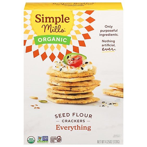 Simple Mills Organic Seed Flour Crackers, Everything