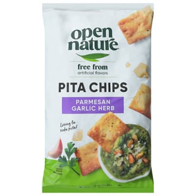 Open Nature Pita Chips Parmesan Garic Herb