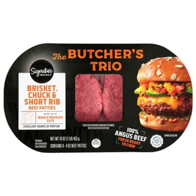 Signature Select Beef Patties Briskt Chuck Short Rib