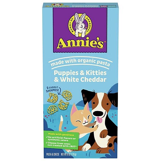 Is it Milk Free? Annie's Homegrown Puppies & Kitties White Cheddar Mac N' Cheese
