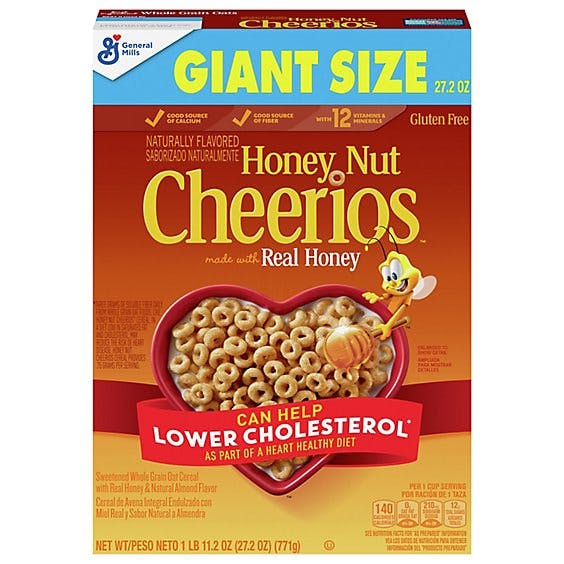 Honey Nut Cheerios Whole Grain Oats Gluten Free Breakfast Cereal
