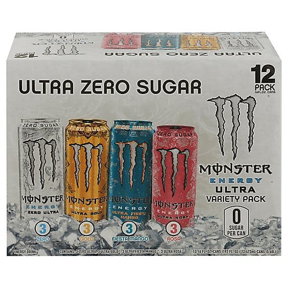 Is it Low FODMAP? Monster Energy Zero Ultra Variety Pack White Fiesta Mango Rosa And Gold