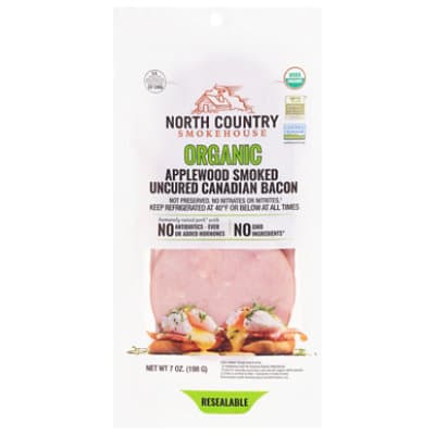 North Country Smokehouse Organic Applewood Smoked Uncured Canadian Bacon