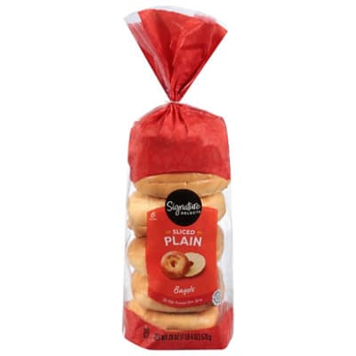 Signature Select Bagels Plain Sliced