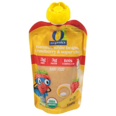 O Organics Baby Food Banana White Beans Strawberry Chia Pouch