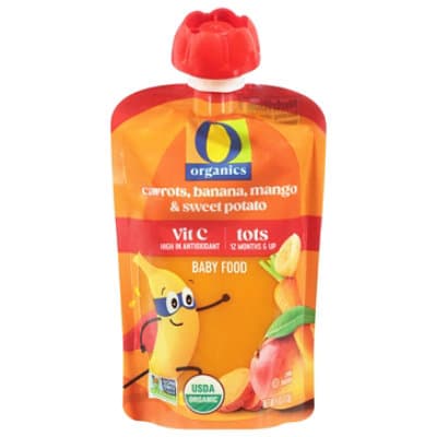 O Organics Baby Food Carrots Banana Mango Sweet Potato Pouch