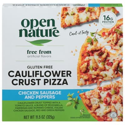 Open Nature Gluten Free Chicken Sausage And Peppers Cauliflower Crust Pizza