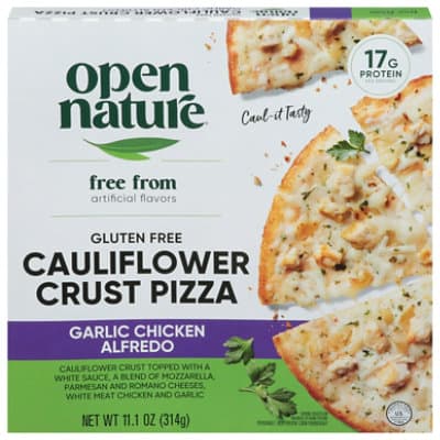 Open Nature Garlic Chicken Alfredo Califlower Crust Pizza