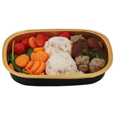 Ready Meals Bourguignon Meatballs With Mashed Potatoes