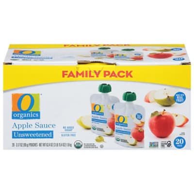 O Organics Unsweetened Apple Sauce Pouch Family Pack