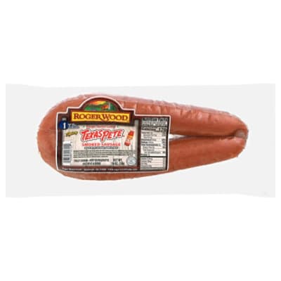 Roger Wood Sausage, Smoked, Spicy