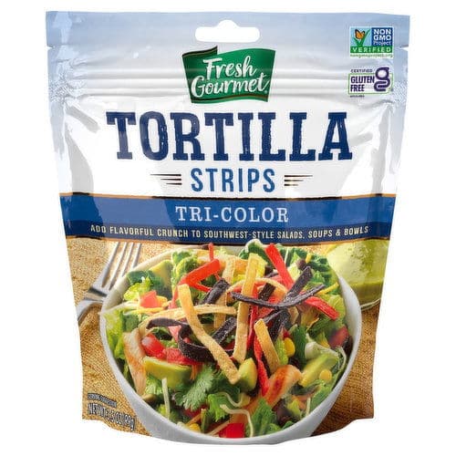 Fresh Gourmet Crunchy Toppings Tortilla Strips Tri-color