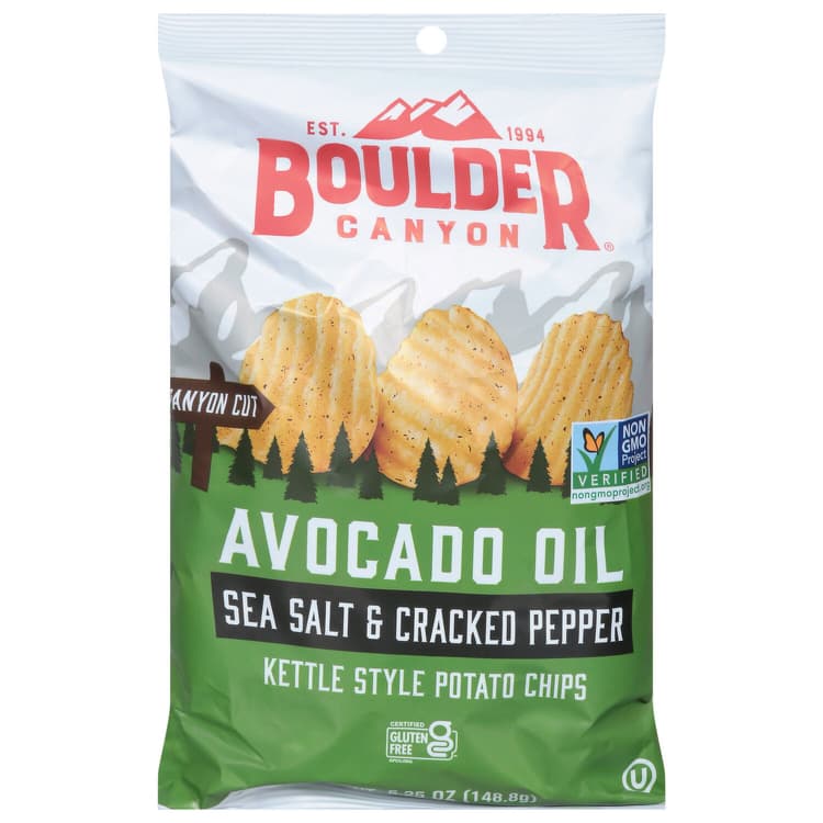 Boulder Canyon Foods Avocado Oil Canyon Cut Sea Salt & Cracked Pepper Potato Chips