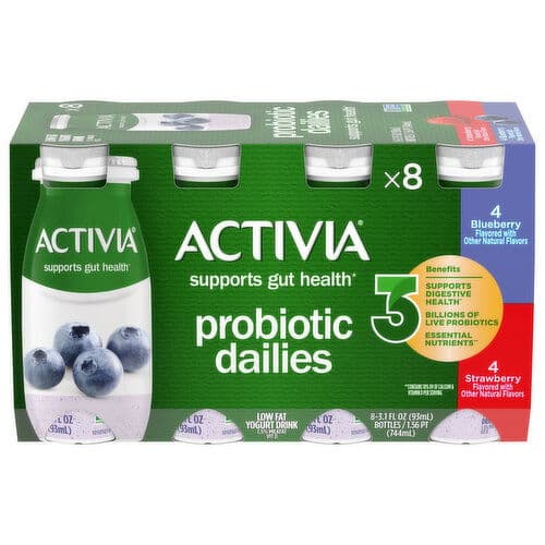 Activia Probiotic Dailies Strawberry & Blueberry Yogurt Drink, Variety Pack