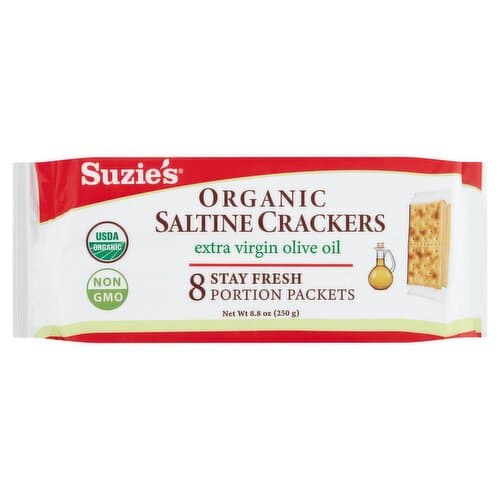 Suzie'S Organic Saltine Crackers Extra Virgin Olive Oil