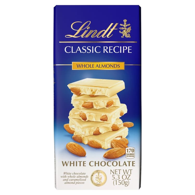 Lindt Classic Recipe Whole Almonds White Chocolate Bar