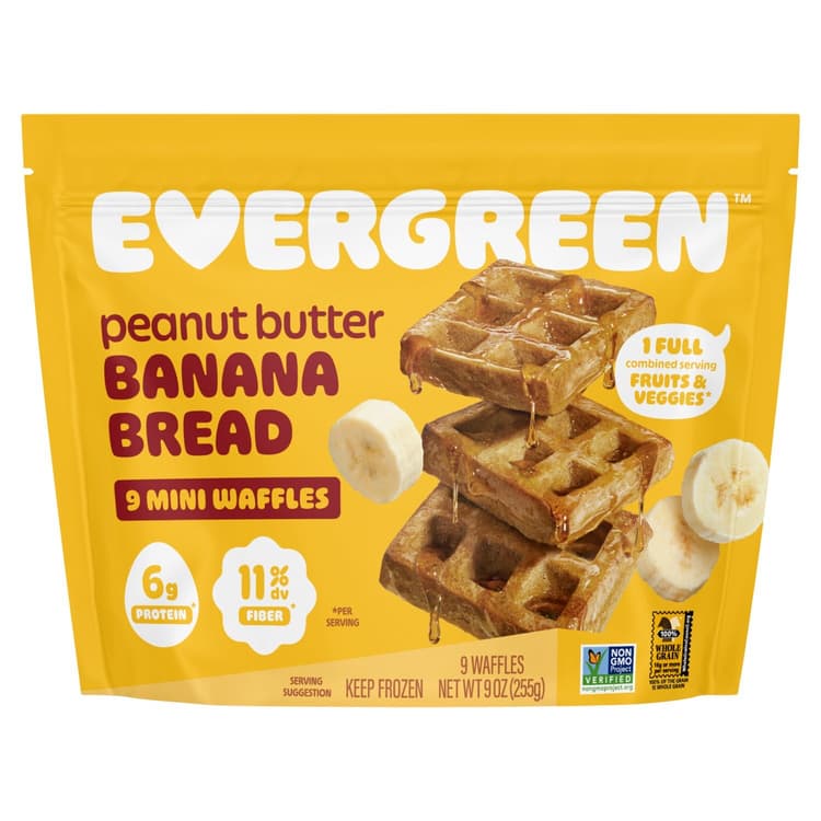 Evergreen Peanut Butter & Banana  Mini Waffles