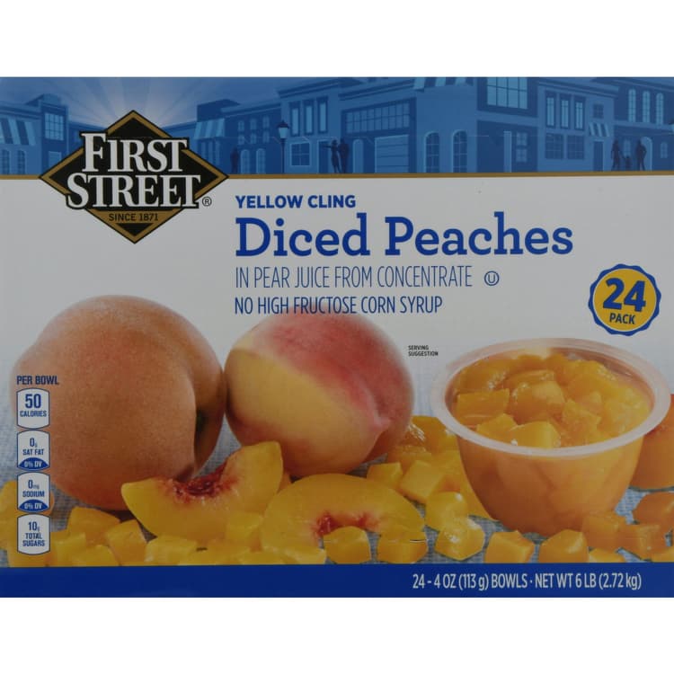 First Street Diced Peaches, Yellow Cling