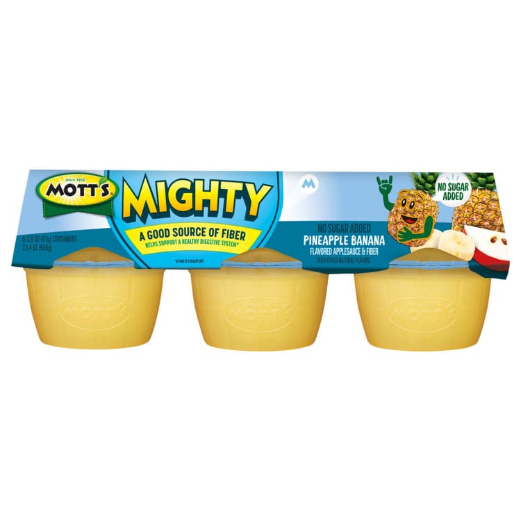 Mott'S Applesauce & Fiber, Pineapple Banana Flavored