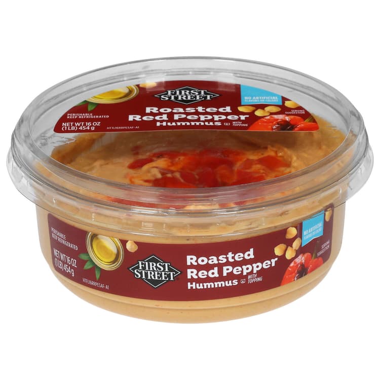 First Street, Hummus With Topping, Red Pepper, Roasted