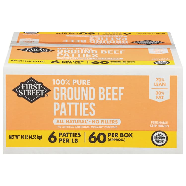First Street Ground Beef Patties