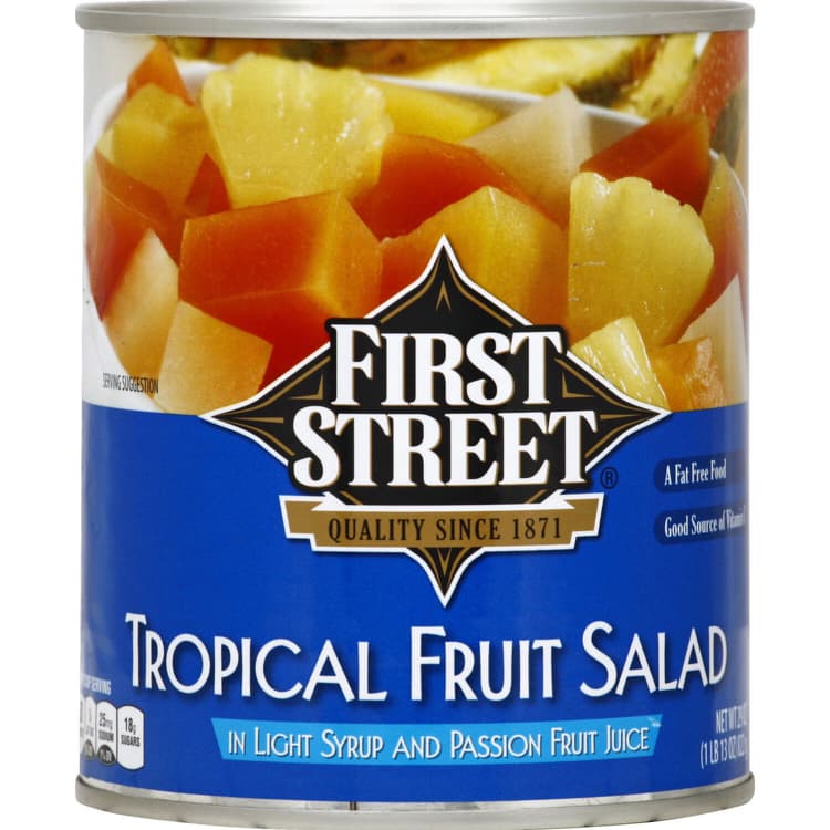 First Street, Tropical Fruit Salad, In Light Syrup And Passion Fruit Juice