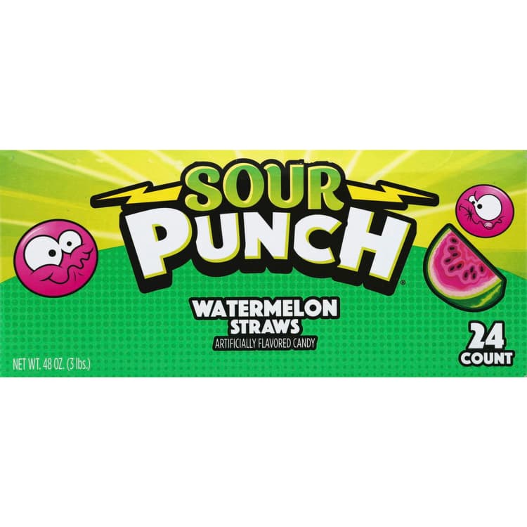 Sour Punch, Candy, Watermelon Straws