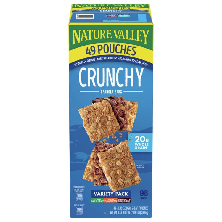 Nature Valley Granola Bars, Oats 'N Honey/Peanut Butter/Oats 'N Dark Chocolate, Crunchy, Variety
