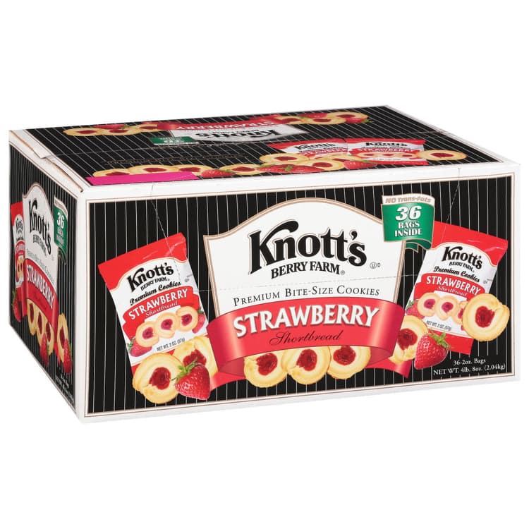 Knott'S Berry Farm Cookies, Premium, Strawberry Shortbread, Bite-Size