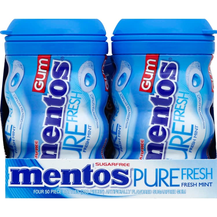 Mentos Gum, Sugarfree, Fresh Mint, With Green Tea Extract