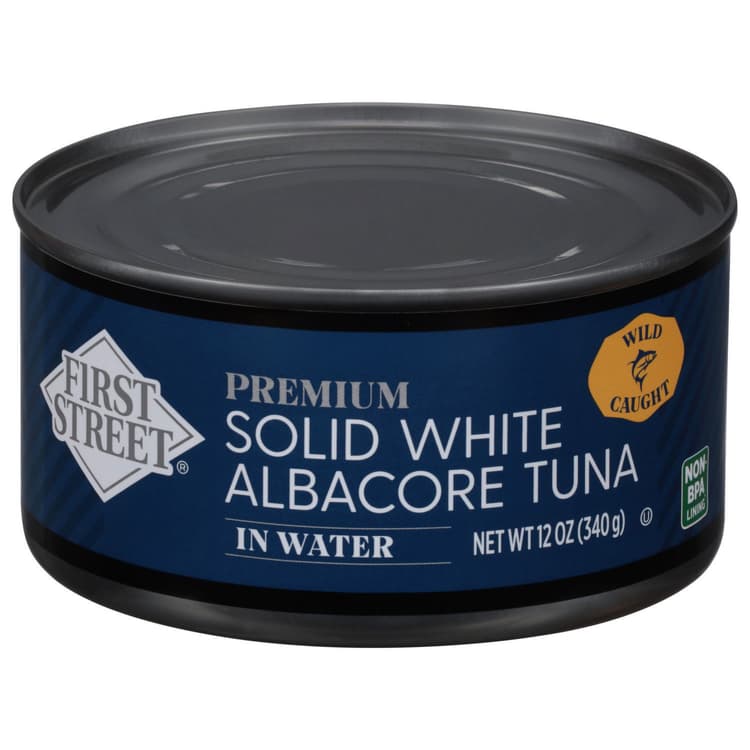 First Street Tuna, Solid White Albacore, Premium, In Water