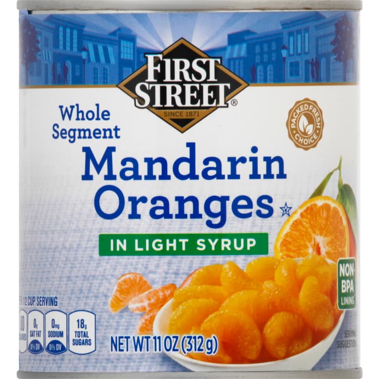 First Street, Mandarin Oranges, In Light Syrup, Whole Segment